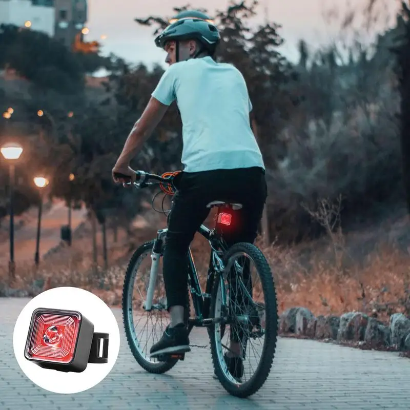 Road Cycling Tail Light Intelligent Cycling Brake Tail Light Rechargeable Outdoor Activities Portable Flashlight Cycling Light