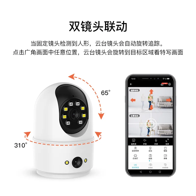 

6MP двойной объектив O-Kam приложение полноцветная Wi-Fi IP-камера 360 градусов беспроводная PTZ ИК ночного видения домашняя безопасность радионяня