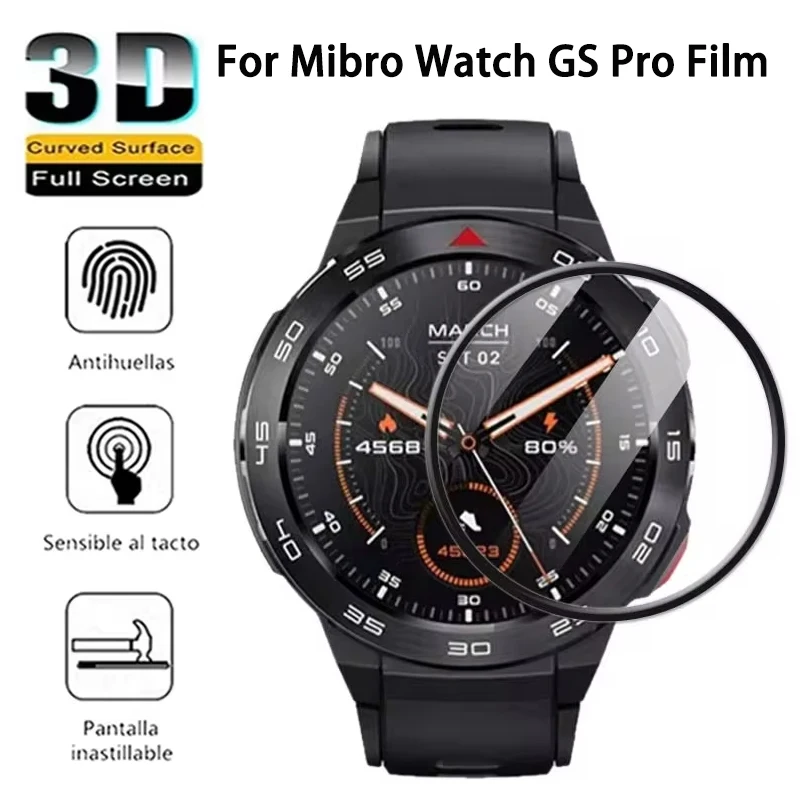 3D Curved Film For Mibro GS Pro HD Clear Full Coverage Soft Cover Screen Protector Accessories For Mibro Watch GS/GS Pro Films