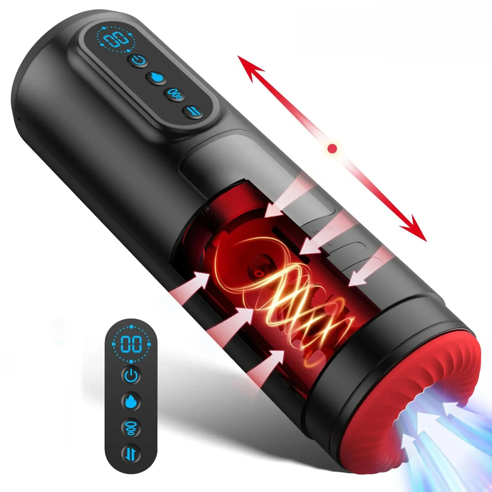 LCD Automatic Sucking Male Masturbator 9 Thrusting Vibration Blowjob Machine Heating Pussy Penis Pump Masturbation Cup Sex Toys