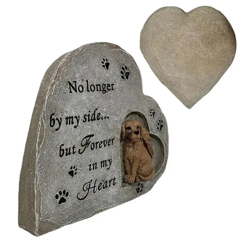 Pet Tombstone For Dog Resin Garden Memorial Stone Resin Pet Memorial Statue Grave Marker For Garden Dog Loss Of Pet Sympathy