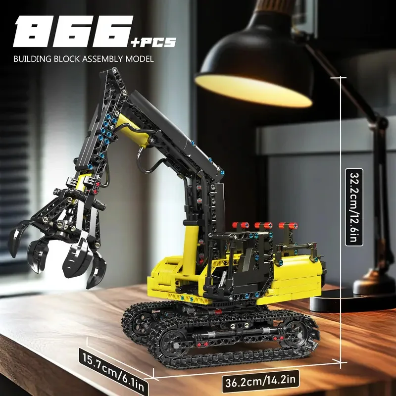 مجموعة نماذج شاحنة محمل الخشب الهيدروليكي MK 17077، مجموعة بناء سجلات تعمل بالهواء مع رافعة، مشروع STEM للمراهقين والبالغين