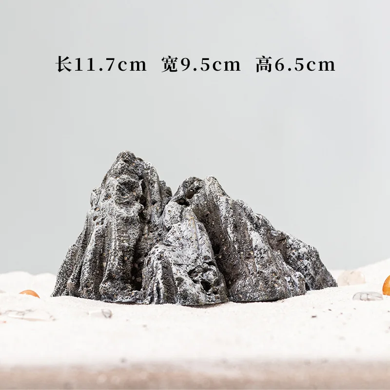 

2pcs Simulation Stone Fish Tank Decor Aquarium Decorative Statues Mini Bonsai Ornaments Zen Accessories Terrarium Mountain