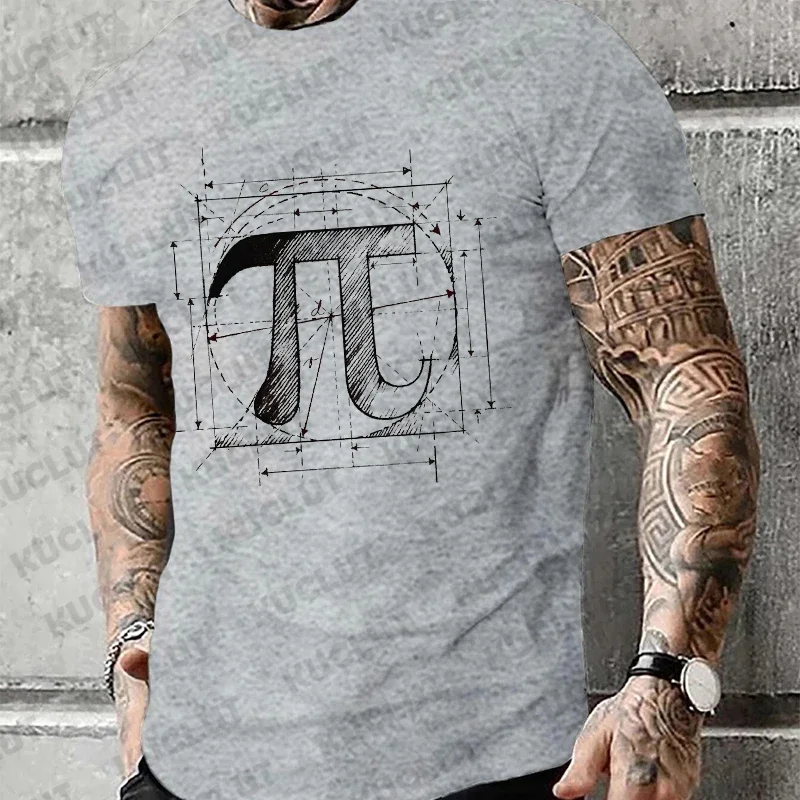 T-shirts for Men Pi Day 3.14 Mathematics Math Humor Print Men\'s Tshirts Unisex Clothing Short Sleeve Tops Novelty Trendy Tees