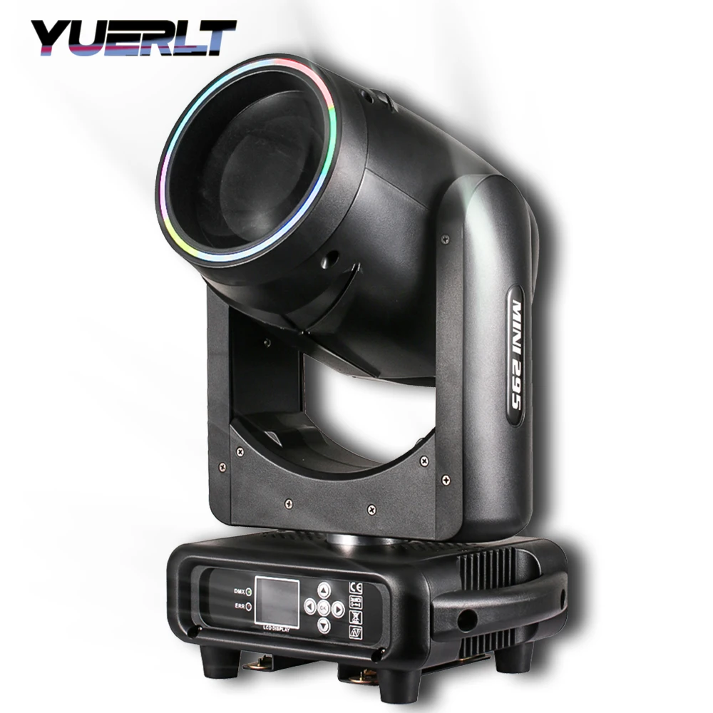 

NEW Mini 295W 14R Moving Head Light With LED Ring Beam Spot Focus Double Prism Stage Light DMX512 For DJ Disco Wedding Effect