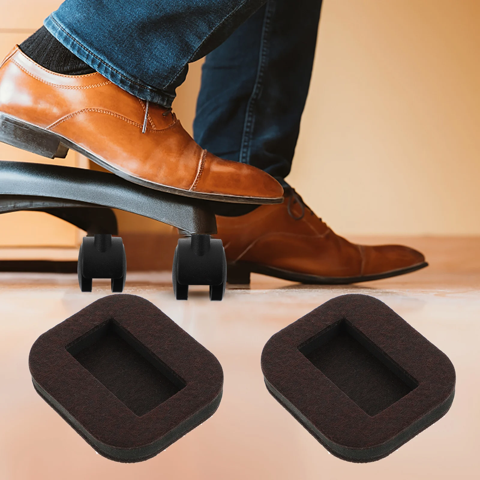 

5Pcs Chair Wheel Stoppers Professional Furniture Pads Anti-Skid Bed Couch Floor Protectors Furniture Coasters for Hardwood