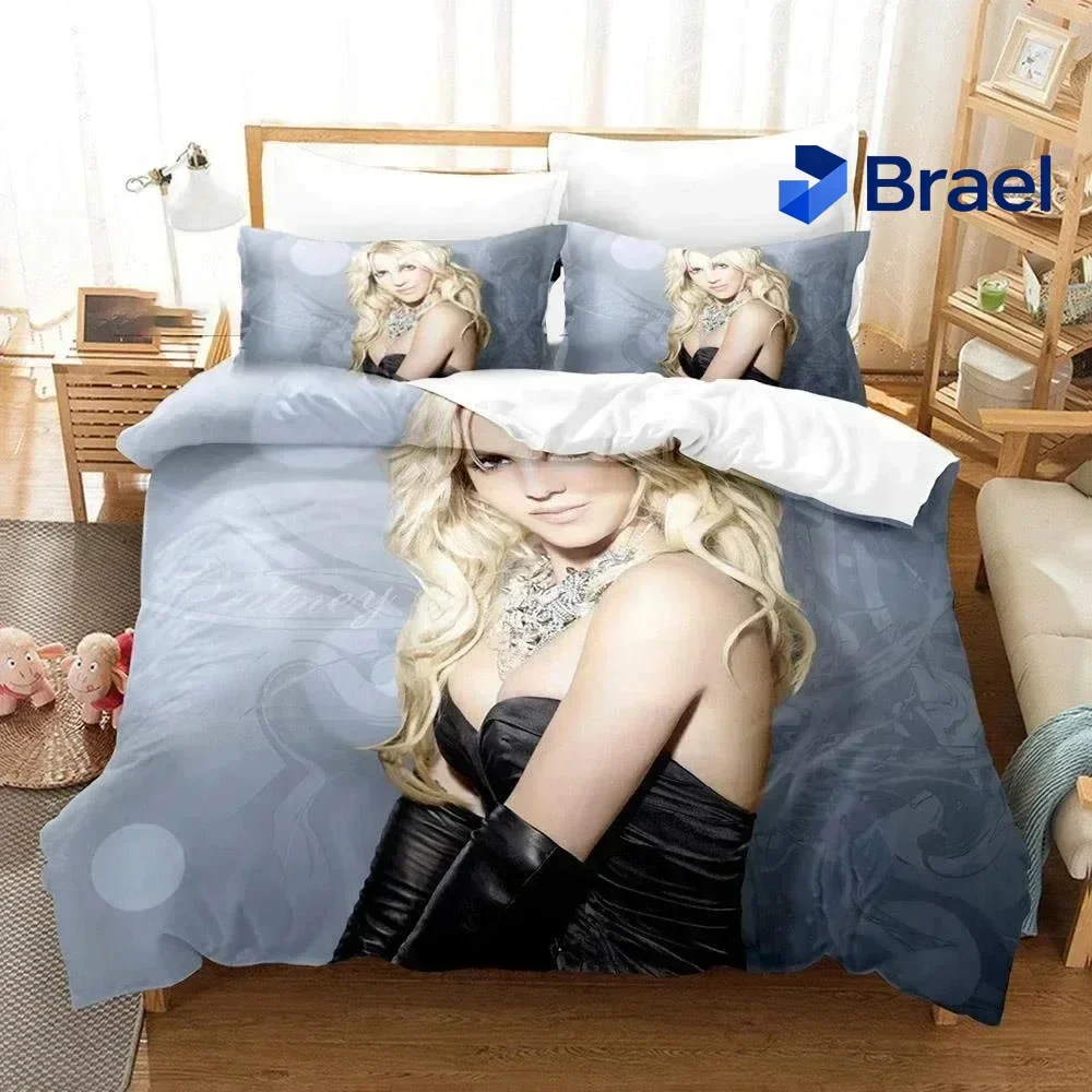 Exquisite 3D Printed Britney Spears Bedding Set Pillowcase Duvet Cover 3Pcs Double Twin Full Queen King Adult Kids Bedclothes Qu
