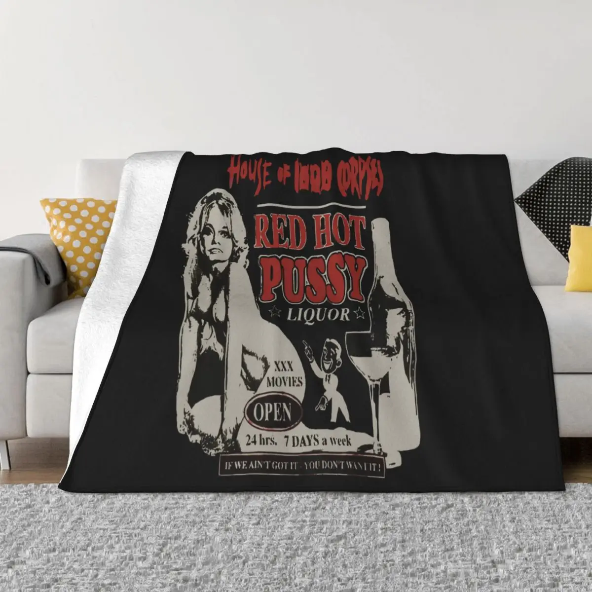 Red Hot Pussy Liquor Anime Blanket Throw Blanket Home And Decoration Throw Blanket