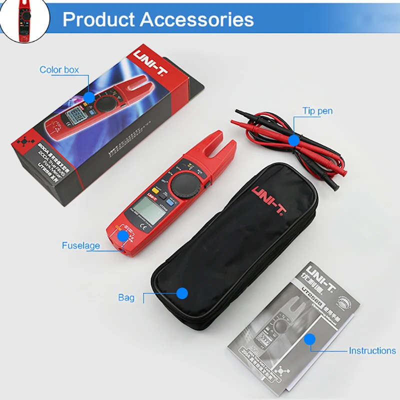 UNI-T UT256B Voltmeter 200A Fork Clamp Meters DC Current Capacitance NCV Tester True RMS AC DC Digital Clamp Multimeter Auto