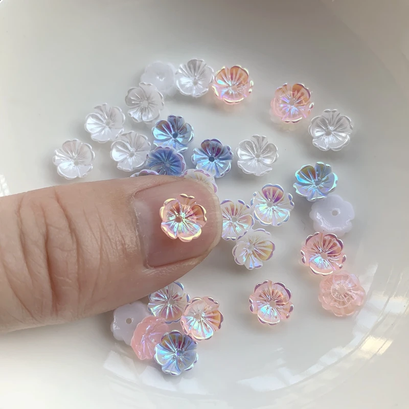 Flowers 8mm Earrings jewelry accessories resin Rhinestones Making DIY Scrapbook crafts Nail Art Design 60pcs