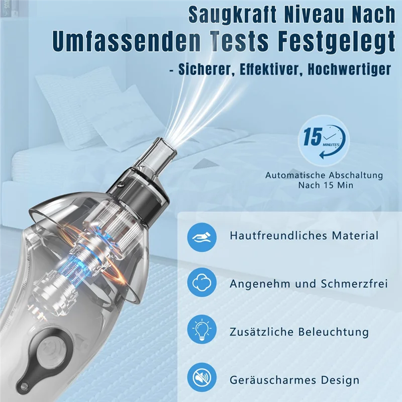 Ferramenta de remoção de cera de ouvido para crianças e adultos ferramenta de remoção de cera de ouvido com sucção a vácuo