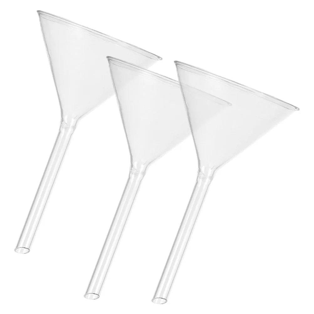 

3Pcs Glass Laboratory Filling Funnel 100mm Wide Mouth Scientific Glass Filter Funnel Durable for Accurate Liquid Transfer
