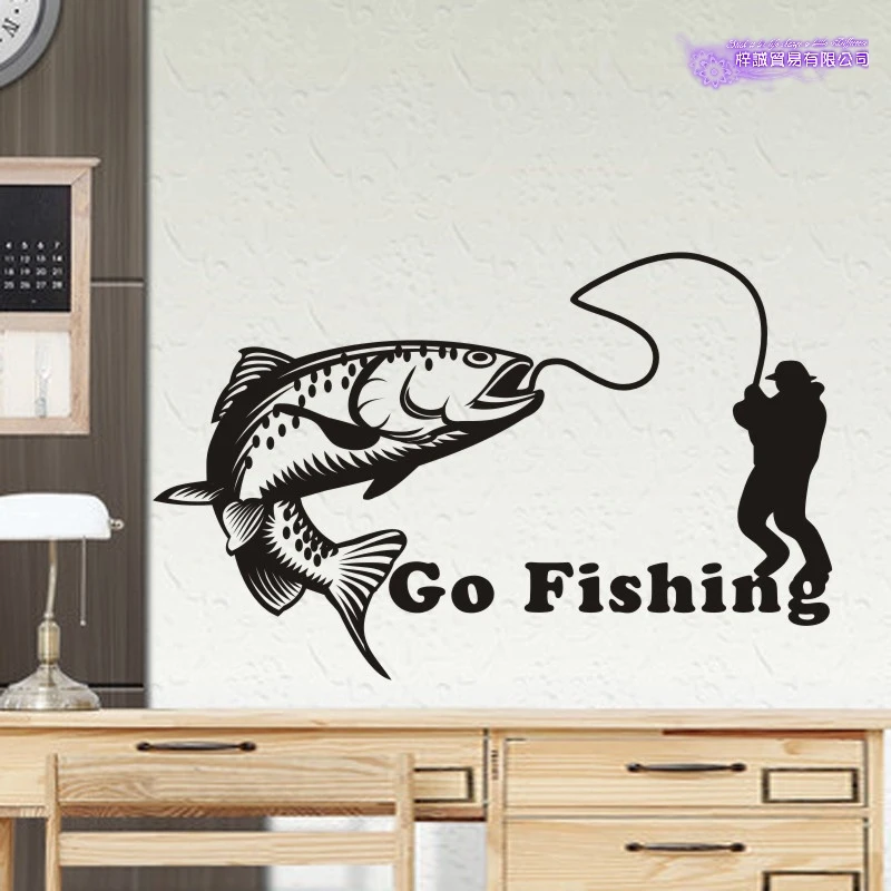 Trout Fish Decal Salmon Sticker Bucket Tackle Shop Fishhook Sticker Fish Tank Boat Box Car Vinyl