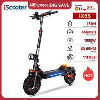 iScooter Electric Scooter 11inch Off-Road 48V15Ah 1000W Rear-Wheel Drive Scooter Max Speed 45km/h Range 65km Foldable eScooter