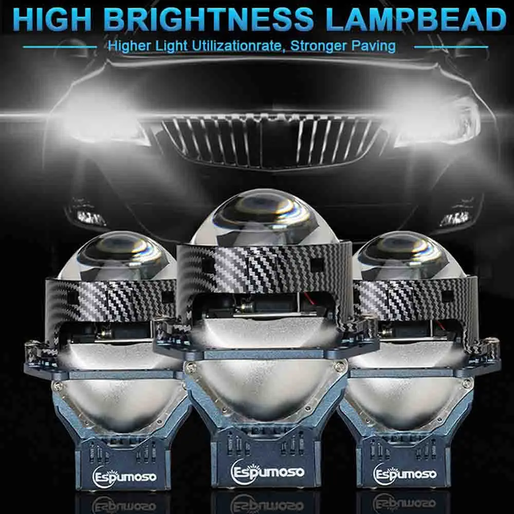 280W Super LED Lights Lens Headlamp Super Bright Bi LED Headlight Bulb High Power Universal Car Bi Lens Fog Lamp Spot light