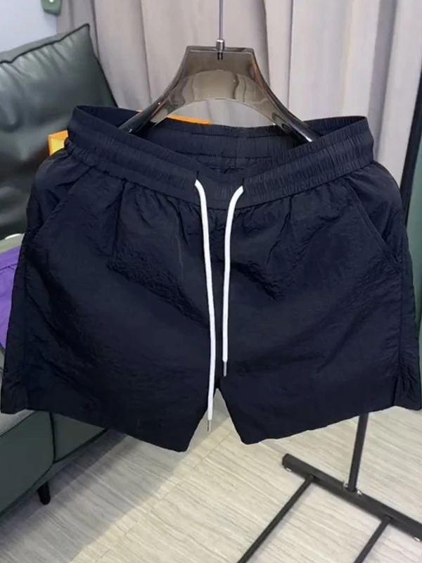 

Летние тонкие мужские брюки из ледяного шелка Qui Dry, повседневные спортивные пляжные брюки с завязками на четырех ножках, свободный крой, молодежные активные брюки