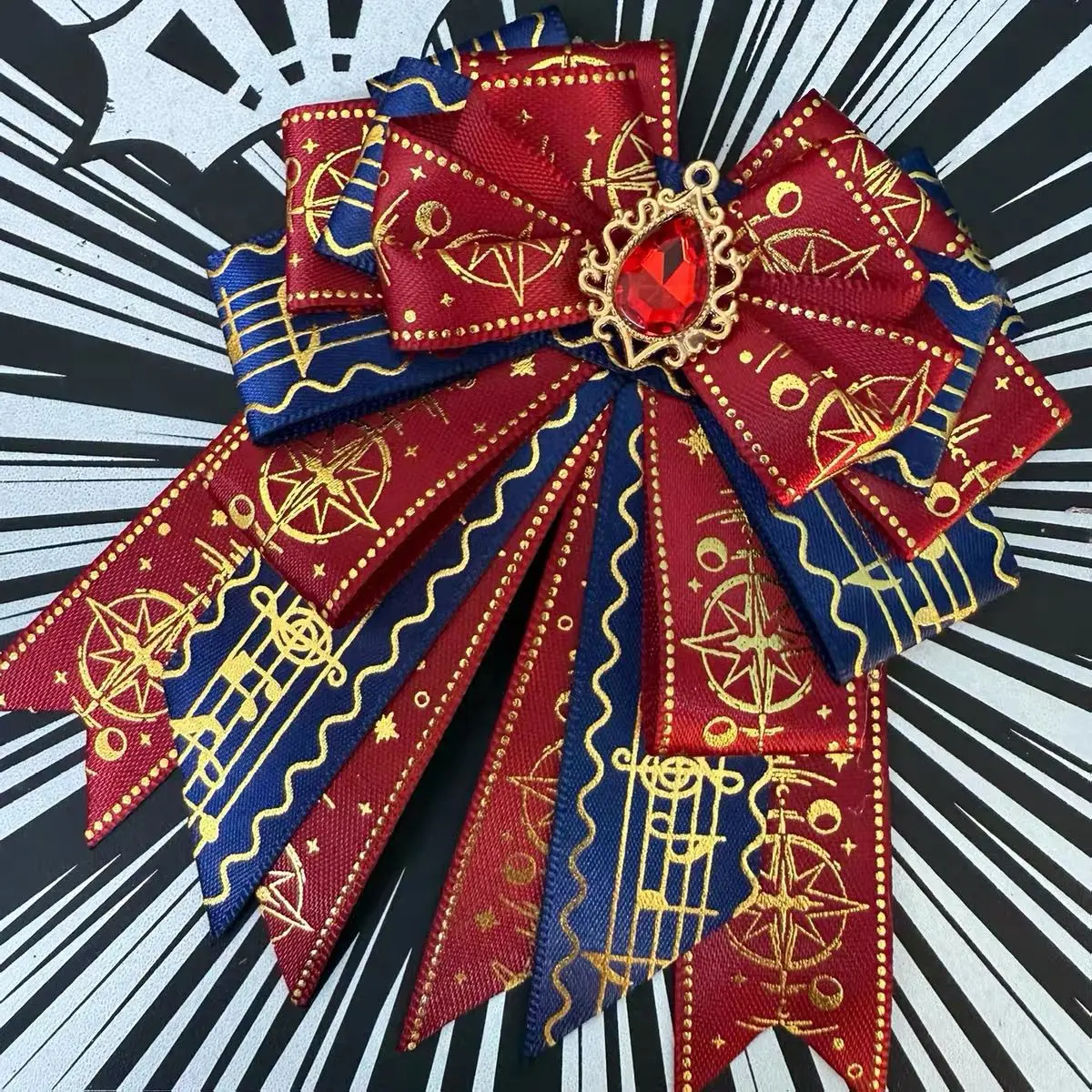 Luxuriöse Strass-Goldfolien-Schmetterlings-Schleife Konzert-Stützstab-Anhänger Alltags-Damenkleid Lolita JK Hemd-Brosche Korsage Requisite – Detail 6