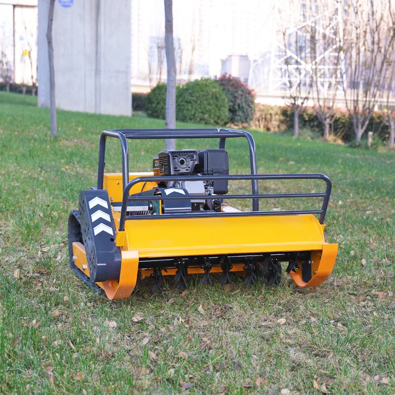Customized remote-controlled lawnmower, GPS module can be added, available in yellow and blue.  Welcome to inquire and purchase.