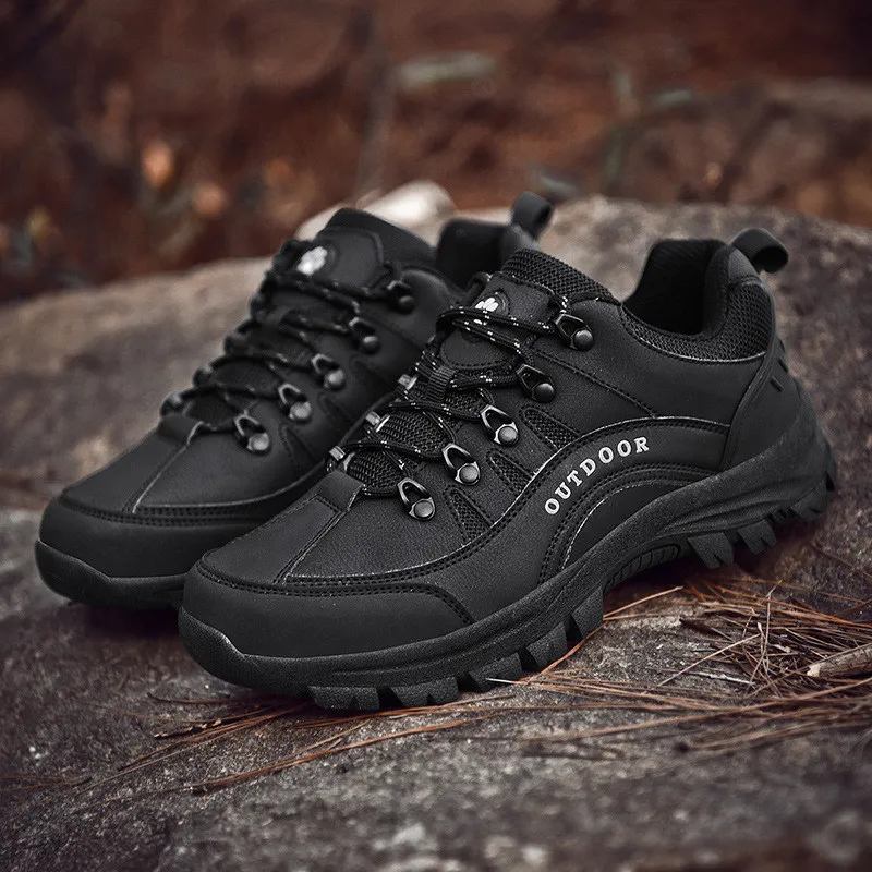 

Hot Sale Fashion Balck Work Shoes Trainers Men Non-slip Men's Outdoor Shoes Plus Size 49 Hiking Shoes Zapatillas Trekking Hombre