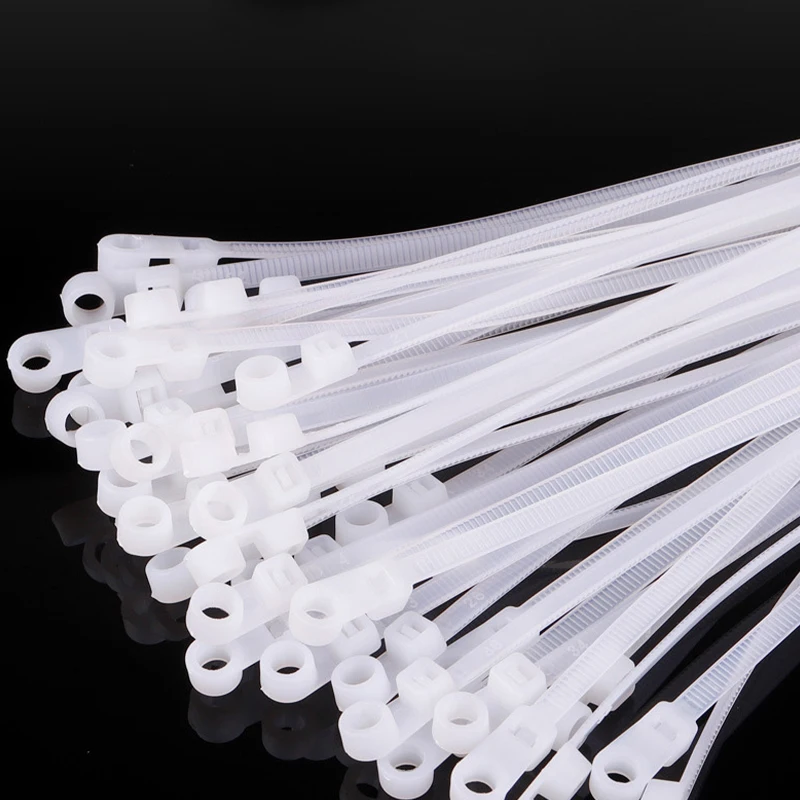 100 Pcs Nylon Universal Cable Tie Buckle New T Multifunctional Nylon Zip Ties with Pin Button Design Plastic Cable Fixion Tools