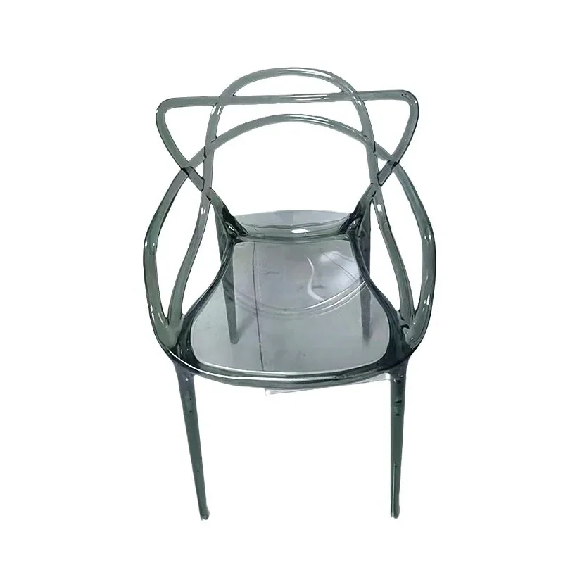 

Light luxury transparent dining chair, plastic stool, back chair, casual dining chair