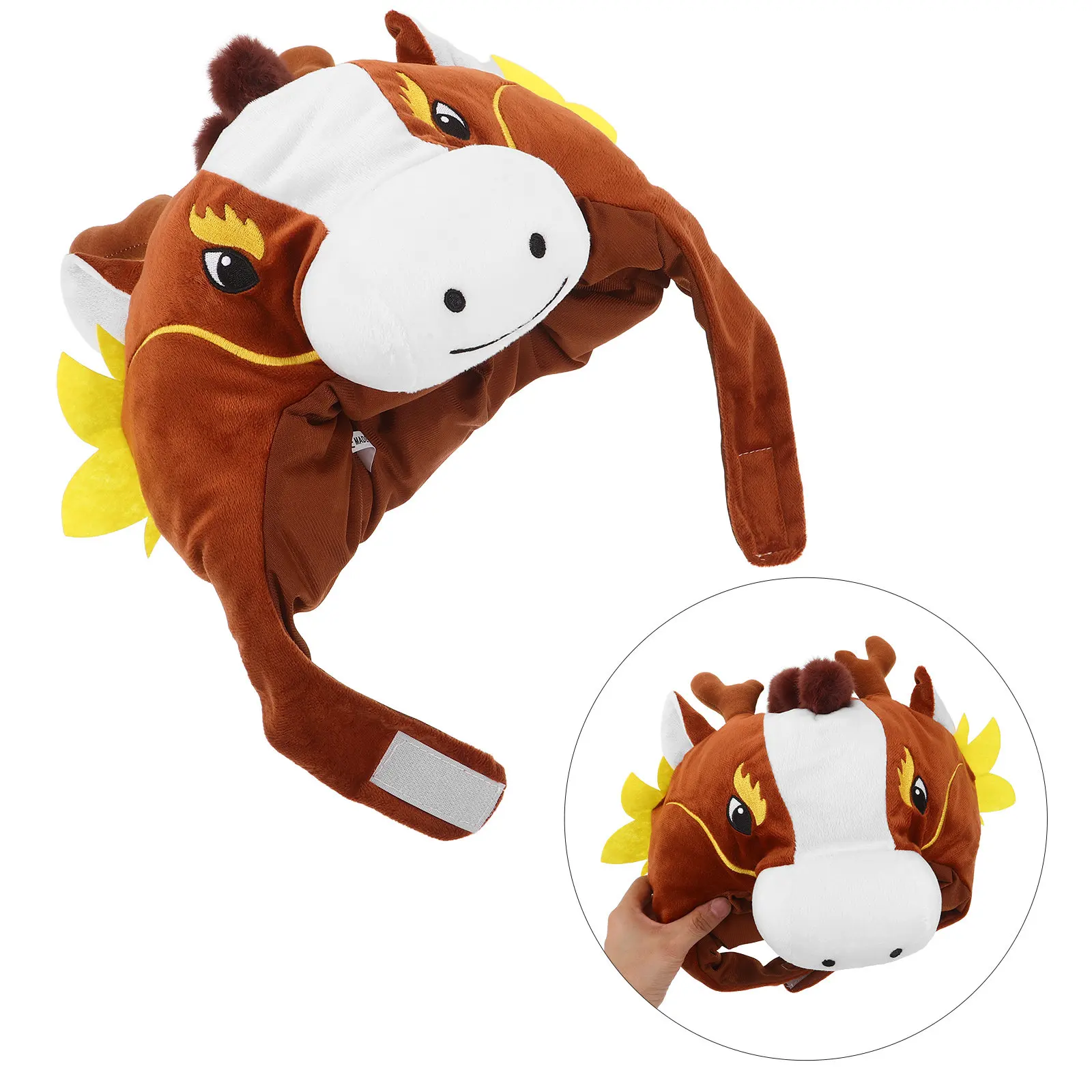 Chapéu de Cabeça de Cavalo Chinês, Boné de Animal do Zodíaco 2026 para o Ano Novo, Acessório de Fantasia, Adereço para Fotos de Festa, Chapéu de Cosplay de Cavalo Chinês