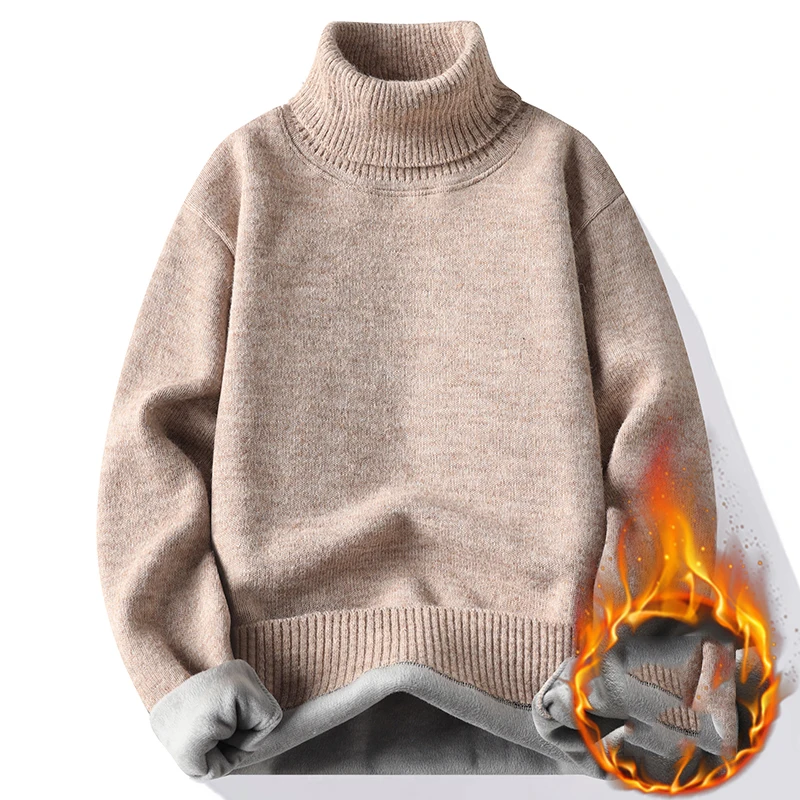 Men's Warm Knitted Sweater Men Clothing Sweater Male Streetwear Pullovers Casual Thick Fashion Clothing Spring Autumn Winter