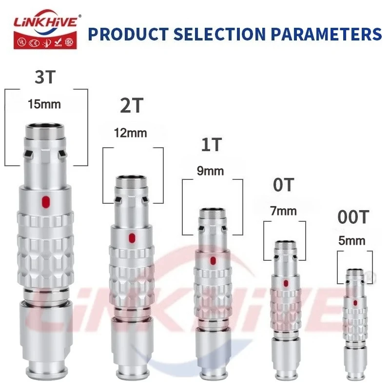 متوافق مع LEMO FGG مع Bend Relief 0T 1T 2T Series 2 3 4 5 6 8 9 10 12 16 18 20 26 30 32 106 514 Pin موصل الدفع والسحب #3