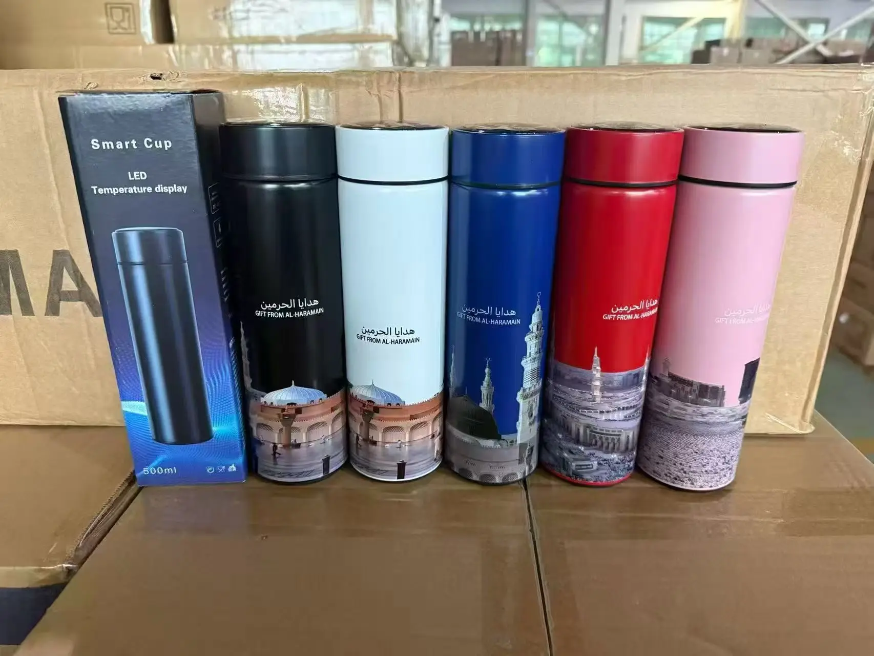 

Thermos Sus304 Tea Water Bottle 500ML LOGO Pictur Stainless Steel Vacuum Flask Portable Cups Bottle with LED Temperature Display
