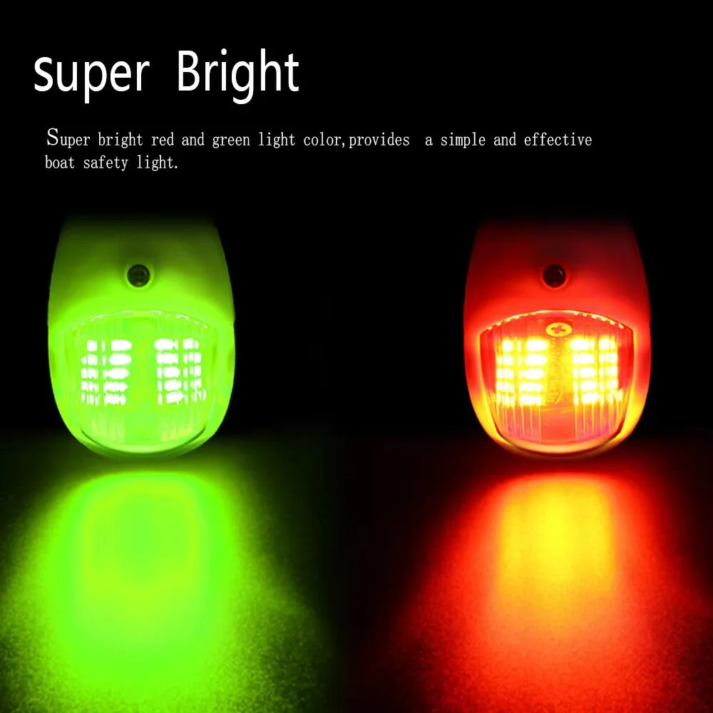 ISURE MARINE Pair Boat NAVIGATION BOW LED LIGHT ,Vertical Mount Red and Green Marine Navigation Lights