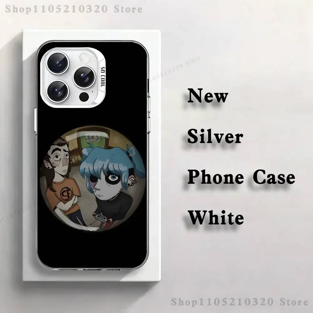 حافظة هاتف كارتون S-Sally Face SF لهاتف iPhone 17,16,15,14,13,12,X,8,Pro,Max,Plus,E,SE4,Air,Mini White IMD Matte