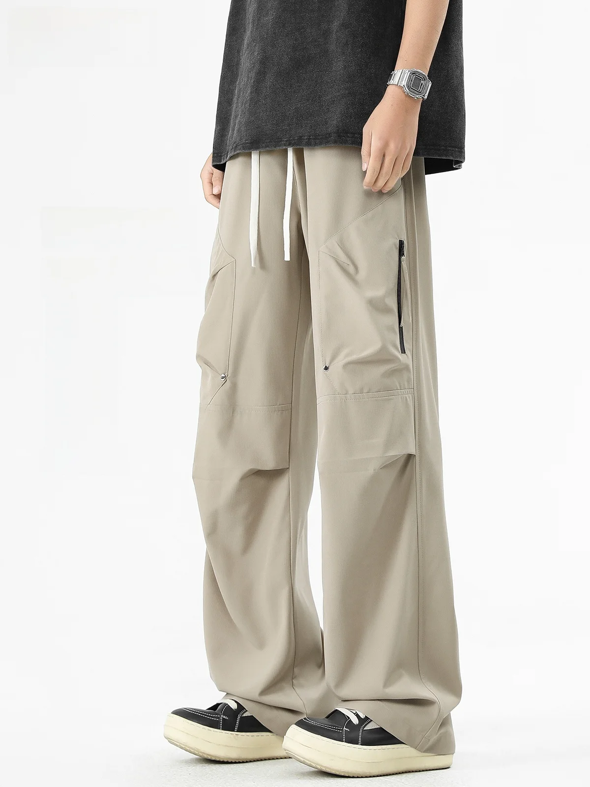 

Свободные прямые американские брюки для спецодежды, мужские повседневные брюки десантника, молодежные витали, полиэфирное волокно, микроэластичное