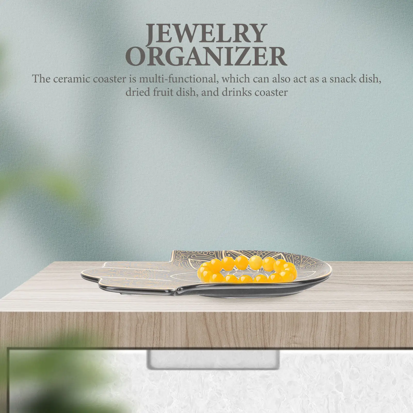 

Керамический поднос для украшений с нескользящей поверхностью для хранения колец и ожерелий, декоративный настольный органайзер, термостойкая подставка