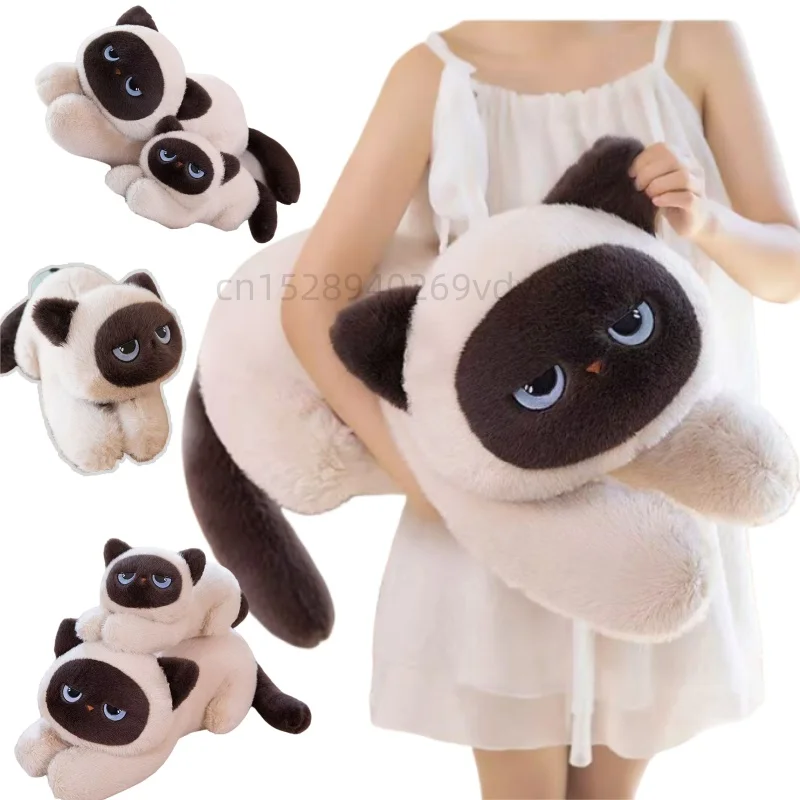 

High Quality Puppets Cats Doll Lie Prone Posture Super Soft Toys Adorable Cartoon Decor Baby Soothing Birthday Hallowmas Gifts