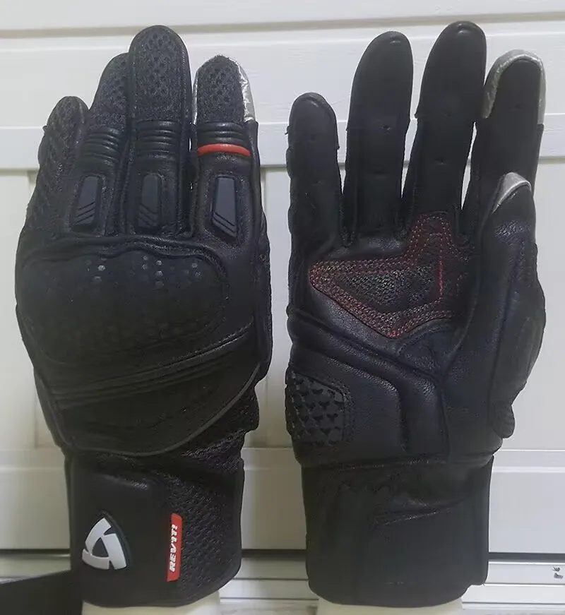 Revit Dirt 2 قفازات جلدية سوداء للدراجات النارية وشاشة تعمل باللمس لحماية سباق الطرق الوعرة
