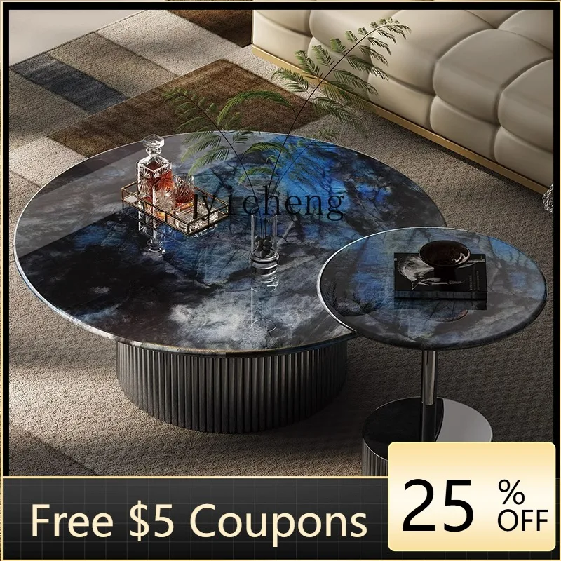 AB  minimalist natural supercrystalline stone creative coffee table light luxury modern living room home luxury stone set
