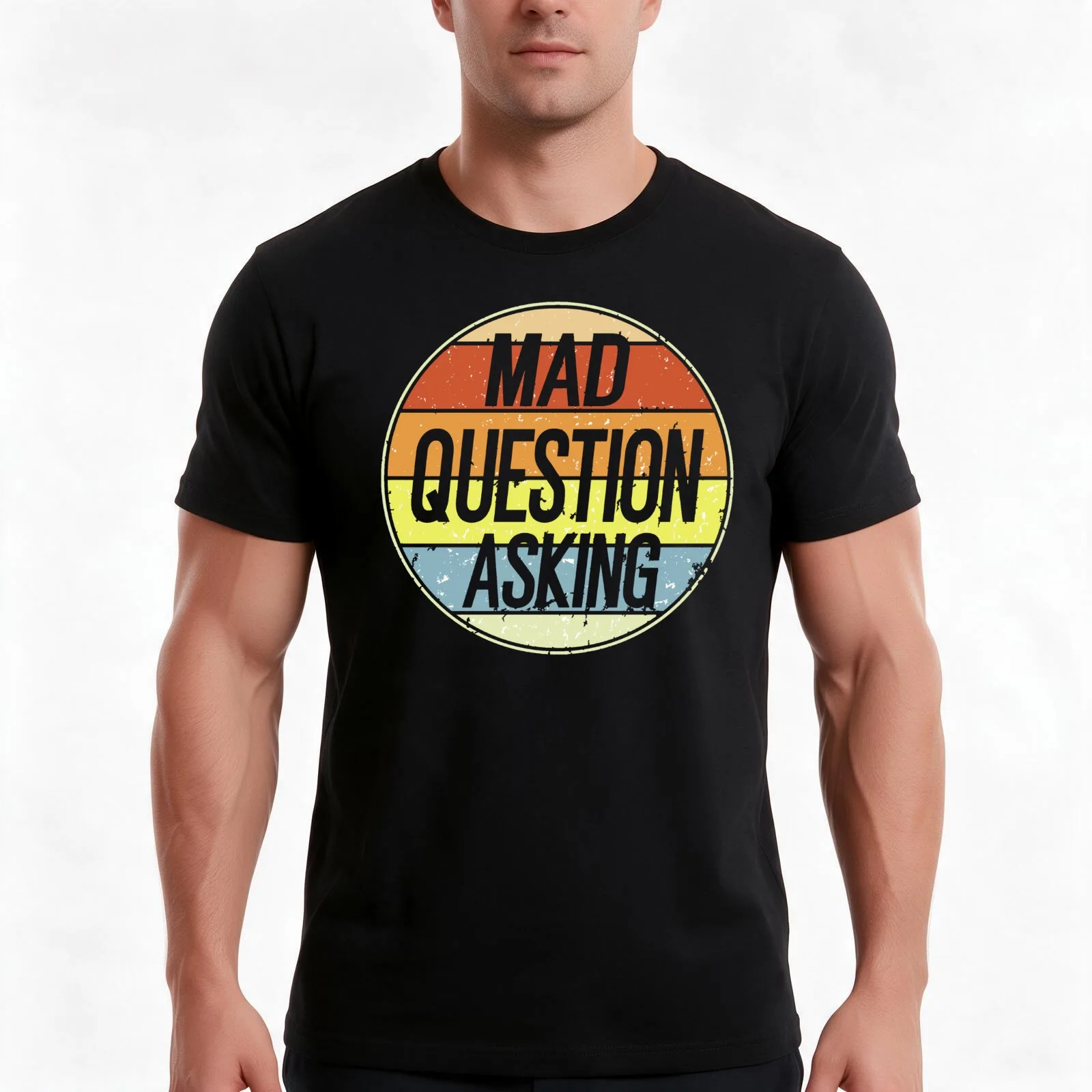 Mad Question Asking Vintage T-Shirt Summer Casual Cotton Tee Oversized Streetwear Tops Vintage Graphic Print 100% Cotton