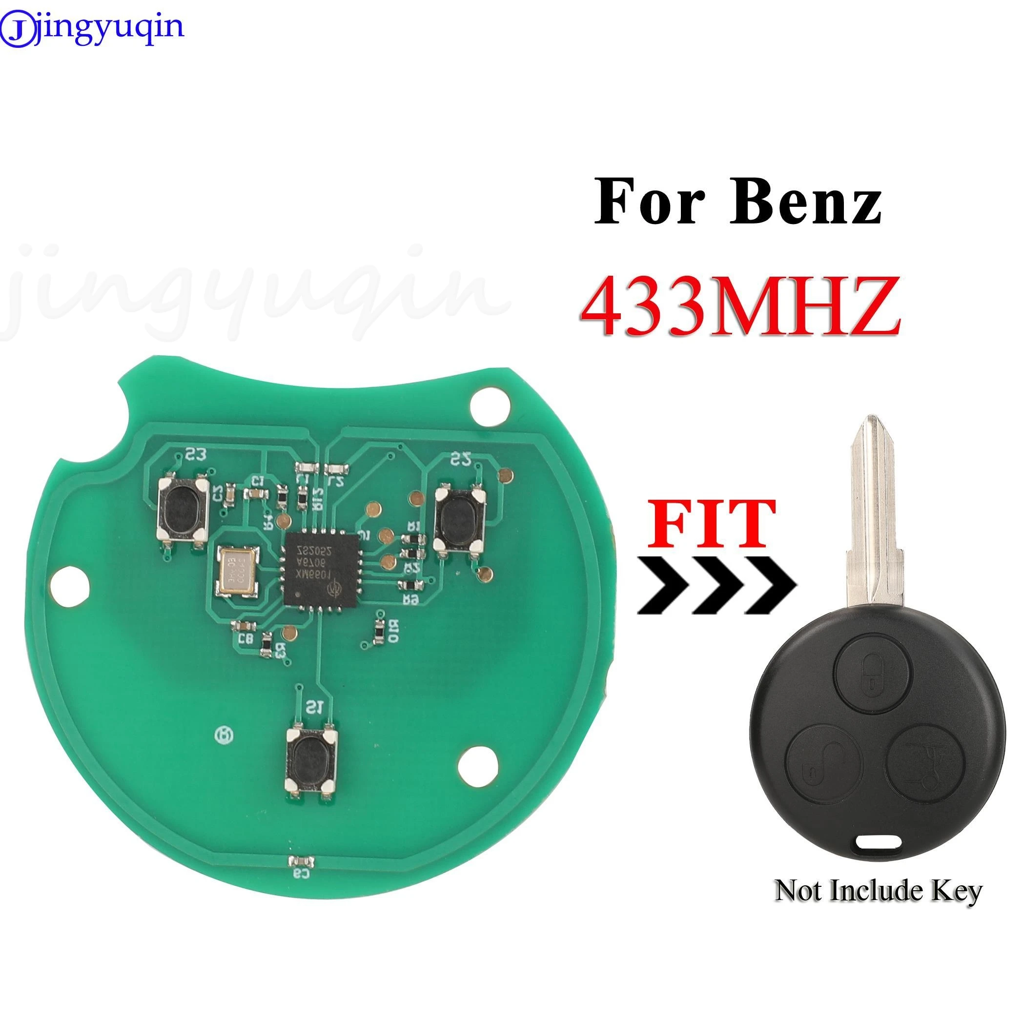 

jingyuqin 10pcs Remote Key Circuit Board 433Mhz For Mercedes Benz Smart Fortwo Forfour Roadster City Coupe Crossblade Cabrio