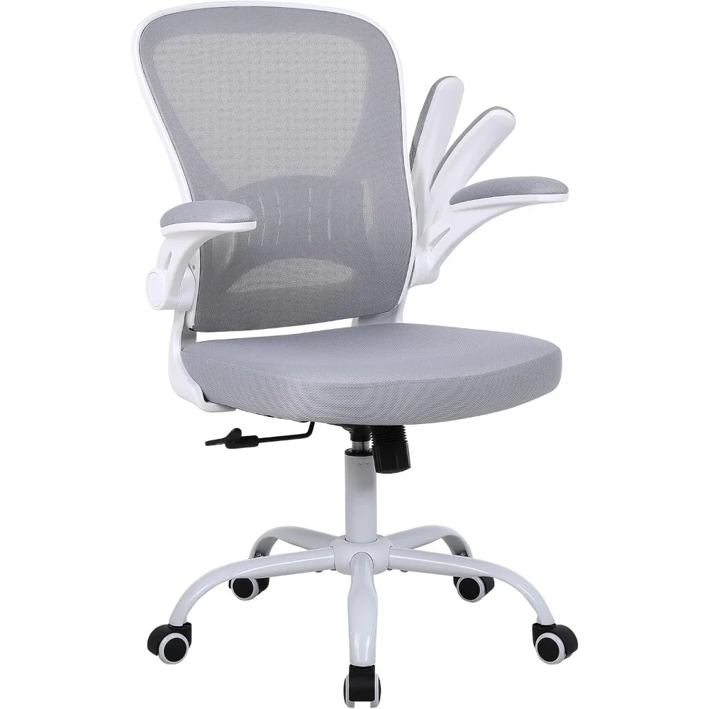 

Mesh Office Chair, Ergonomic Home Office Desk Chairs – Flip-Up Arms, Lumbar Support & Adjustable Height for Comfort