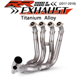 Slip On For S1000RR 2017 2018 S1000R 2018-2019 Motorcycle Exhaust Modify Titanium Alloy Front Link Pipe Connect Original Muffler