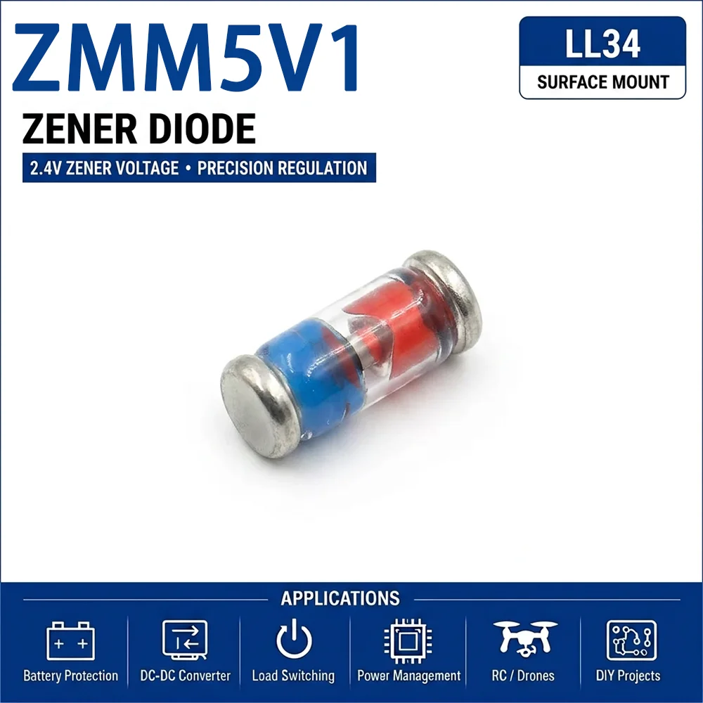 (100 pcs) ZMM5V1 LL34 - Zener Diode 5.1V 500mW