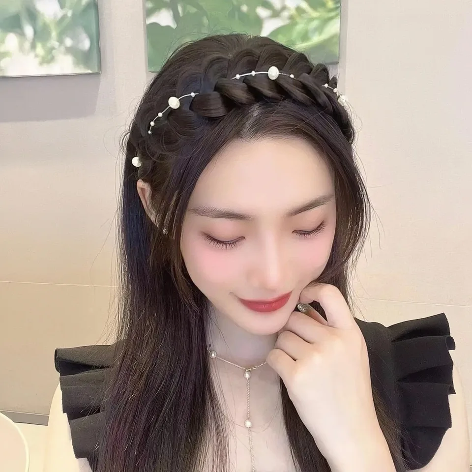 ヘアアクセサリー PERVERZE Braid Trim Knit Hair Band Black S3271fc43b4634dcd8495a049c4d3b