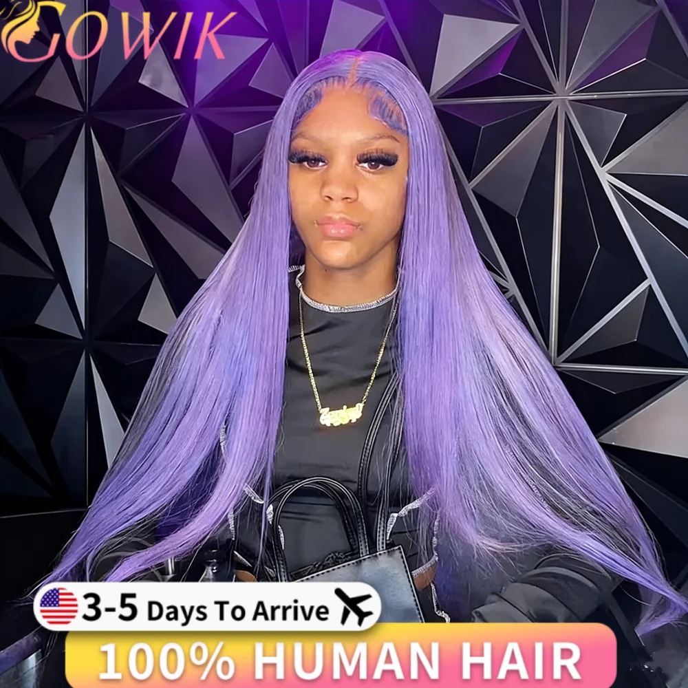 

30-дюймовый фиолетовый прямой парик с кружевной передней частью из натуральных волос, плотность 250%, бразильские прямые парики с кружевной передней частью 13x6, прозрачные HD