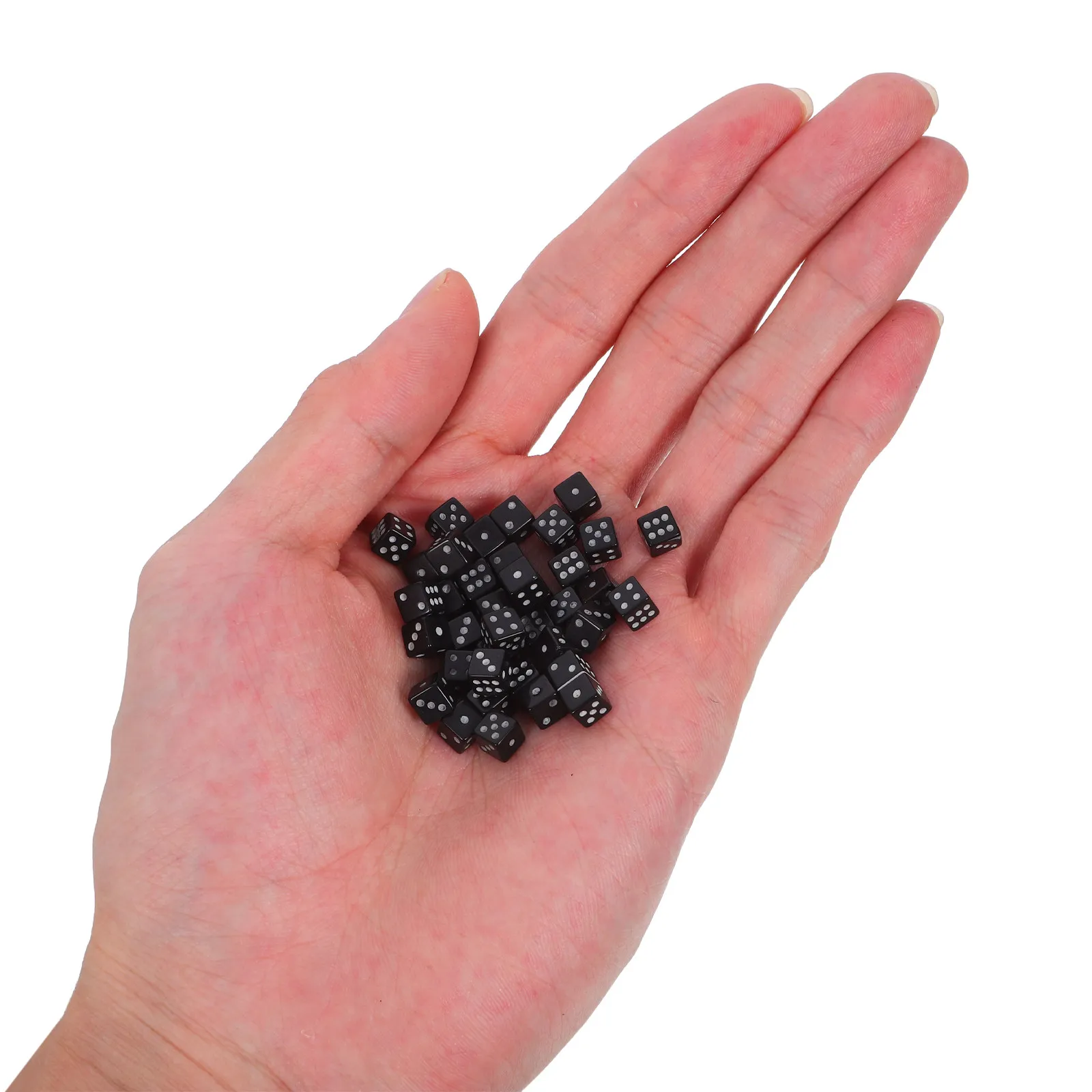 

100Pcs Mini Black Tiny 6-Sided Small for Board Games Party Supplies Crafting Game Accessories Dices Game Set