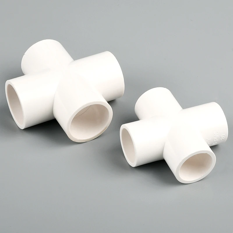 1/5Pcs PVC Cross 4-Way Connector 20/25/32/40/50mm Plastic Water Supply Joint Fittings Irrigation System Part PVC Pipe Connectors