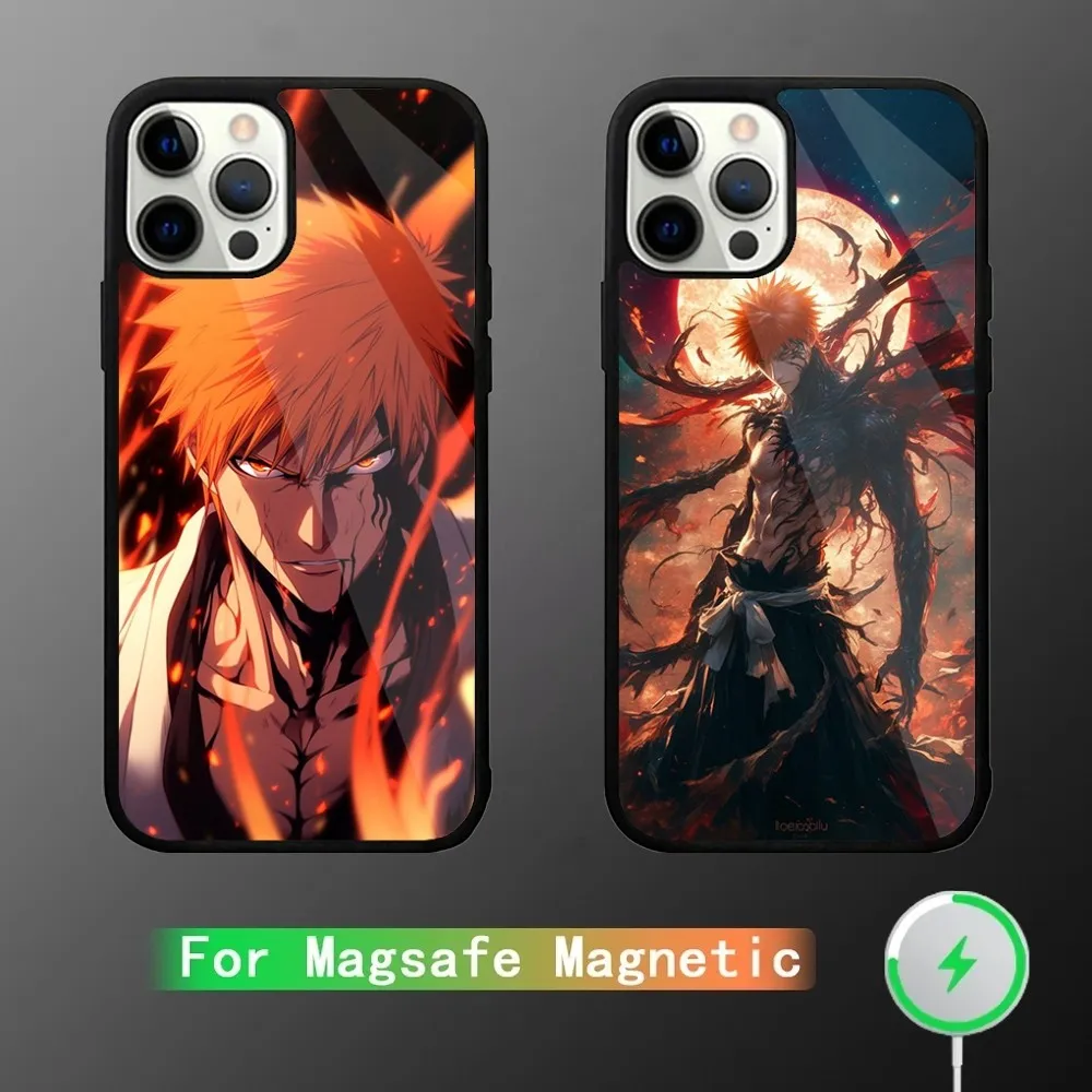 

B-Bleach Kurosaki Ichigo Phone Case For iPhone 16,15,14,13,12,11,Plus,Pro,Max Mini Magsafe Magnetic Wireless Charging