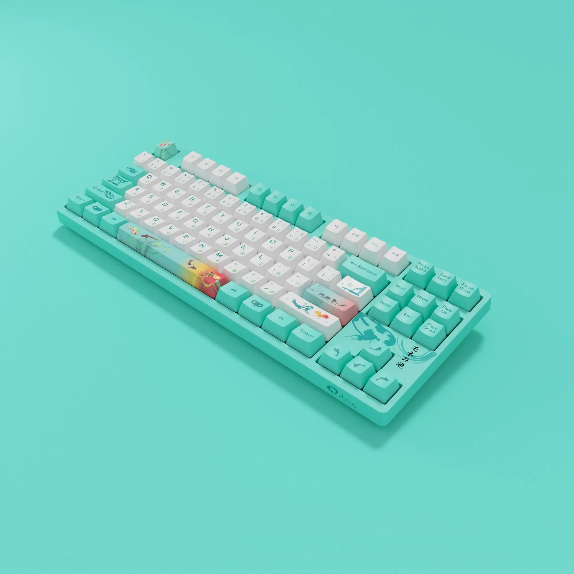 Teclado mecânico do jogo da lagoa de akko 3087 v2 monet prendido tkl 87-chave com corante do perfil pbt do oem-sublimação keycap n-chave rollover