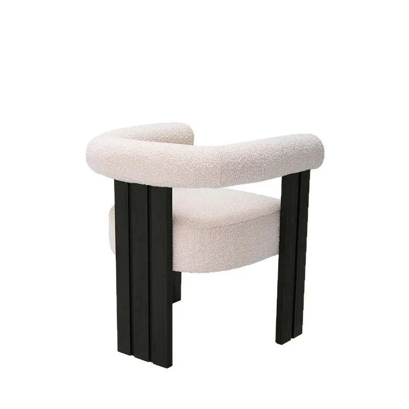 Nordic solid wood leisure chair, simple creative back chair, French wabi-sabi