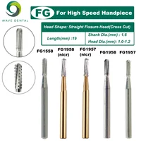 Fresas dentales WAVE FG, fresa de carburo de tungsteno, fresas de corte de Metal de carburo de acero, taladro de diámetro de 1,6mm, herramientas de dentista