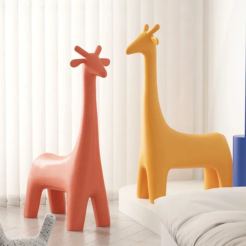 

Children's animal seat creative baby giraffe chair home living room Internet celebrity cartoon shoe changing stool